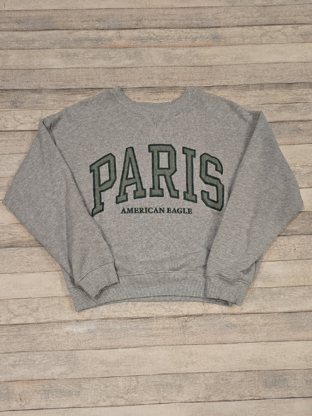 American Eagle Grey "PARIS" Crewneck Sweatshirt Size XS
